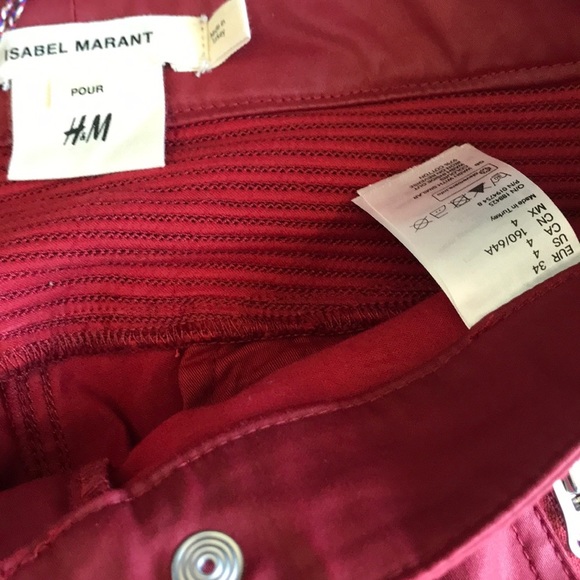 Isabel Marant puor H&M Red Motorcycle Pants NWT - Picture 8 of 8